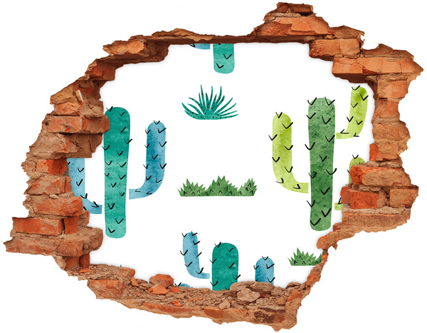 trap stickers Groen landschap met cactussen