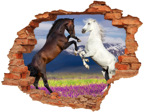 trap stickers Paarden die over de muur springen