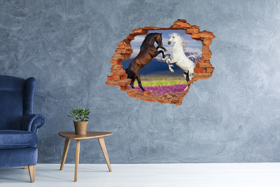 trap stickers Paarden die over de muur springen