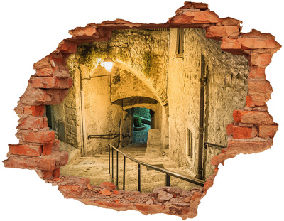 plakfolie trap Een historische straat in de oude binnenstad.