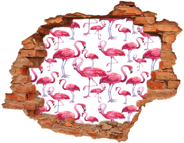 stickers voor ikea meubels Roze flamingo's in een tropische stijl