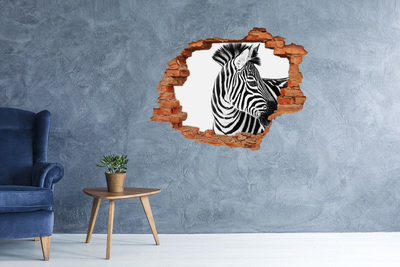 stickers voor ikea meubels Zebra in een gat in de muur
