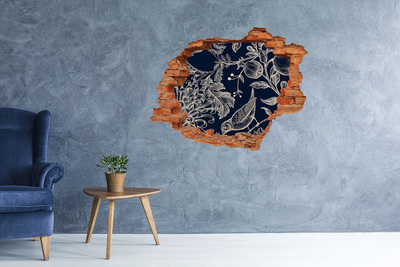 Naklejka 3D dziura na ścianę Ptak na tle roślinności