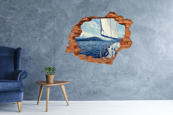 plakfolie trap Uitzicht vanaf het dek van het jacht