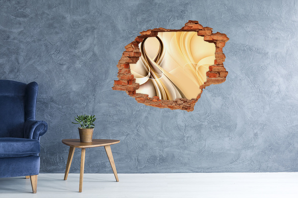 trap stickers Gouden abstractie in een gat in de muur