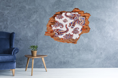 trapstickers Kleurrijke patronen in een gat in de muur