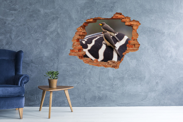 ikea malm stickers Vogels op de rug van een zebra