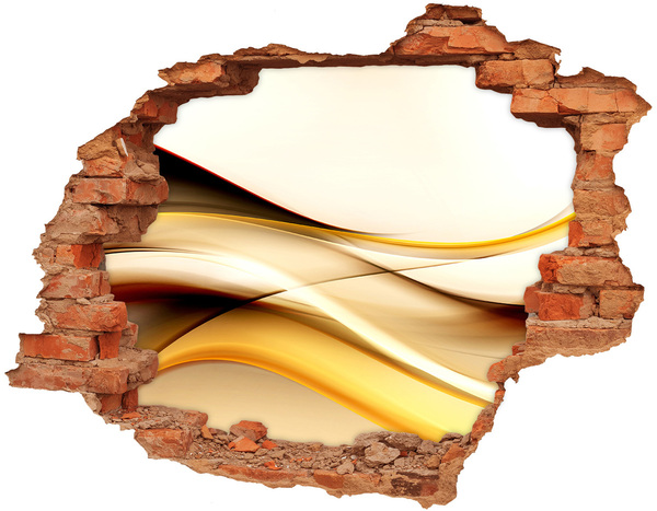 stickers voor ikea meubels Gouden golven in een gat in de muur