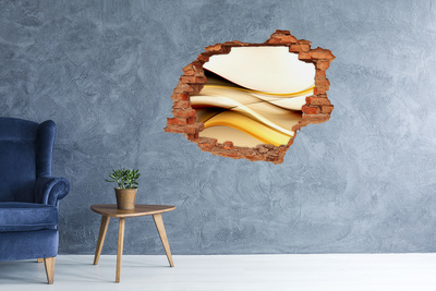 stickers voor ikea meubels Gouden golven in een gat in de muur