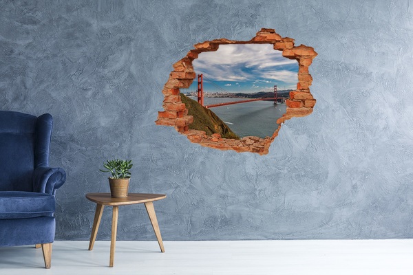 Fototapeta dziura na ścianę 3d Złota Brama w San Francisco
