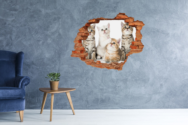 stickers trofast ikea Kittens in een gat in de muur