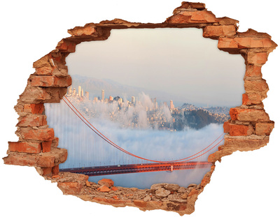 Fototapeta dziura na ścianę 3d Most Golden Gate wśród chmur