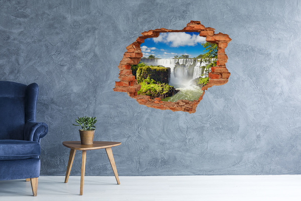 Grote 3D muursticker gat in de muur Iguazu-watervallen