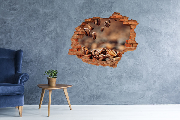 Vinyl muursticker 3D breekeffect Koffie binnen handbereik.
