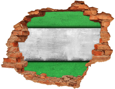 Vinyl muursticker 3D breekeffect Groene betonnen muur