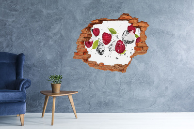 Grote 3D muursticker gat in de muur Fruitparadijs met ijs