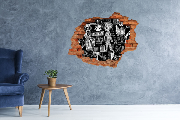Vinyl muursticker 3D breekeffect Een artistieke uiting van vrijheid