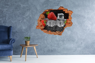 Grote 3D muursticker gat in de muur Fruitige frisheid in een zomerse stijl