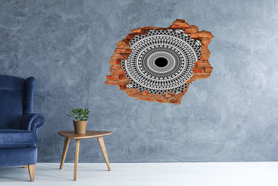 Grote 3D muursticker gat in de muur Abstract patroon op de muur