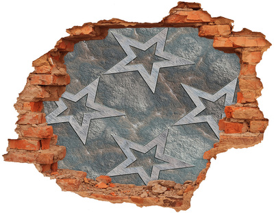 Vinyl muursticker 3D breekeffect Gebroken muur met sterren