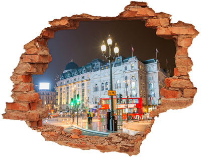 Fototapeta dziura na ścianę 3d Ulica Londynu nocą