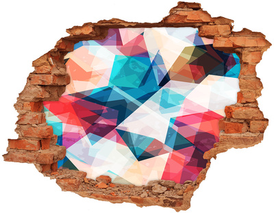 Vinyl muursticker 3D breekeffect Kleurrijke kristallen wereld