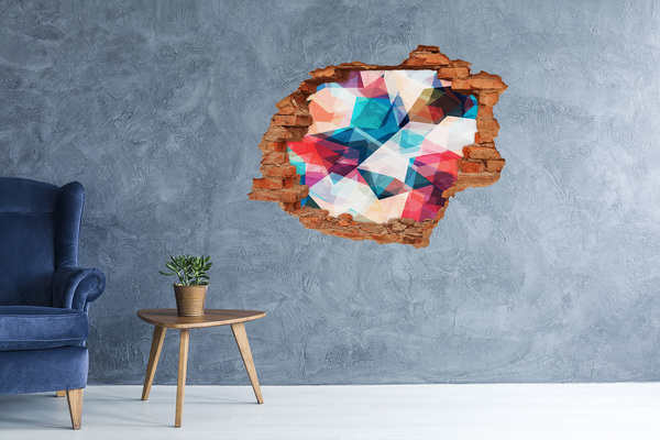 Dziura 3d fototapeta naklejka Kolorowy kryształowy świat