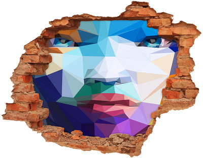 Dziura 3d fototapeta naklejka Krajobraz w kolorach geometrii