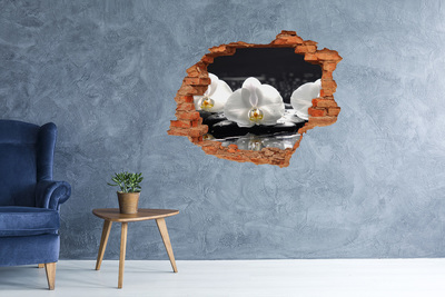Samoprzylepna dziura na ścianę naklejka Kwiat orchidei na wodzie