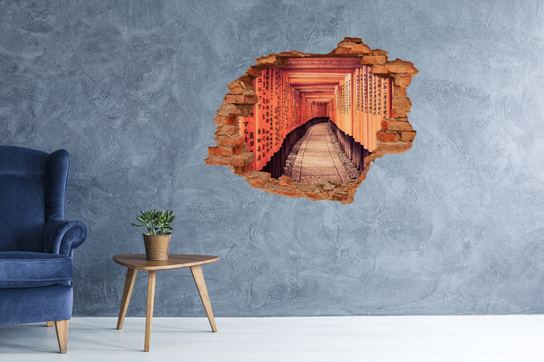 Vinyl muursticker 3D breekeffect Fushimi Inari-heiligdom