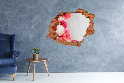 Vinyl muursticker 3D breekeffect Een bloemenparadijs achter de muur