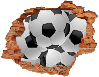 Grote 3D muursticker gat in de muur Voetbalillusie op de muur