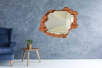 Grote 3D muursticker gat in de muur De illusie van oneindige ruimte