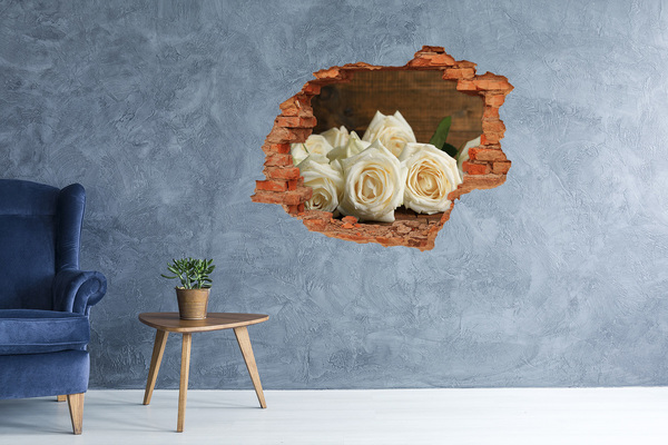 Grote 3D muursticker gat in de muur Bloemengat in de muur