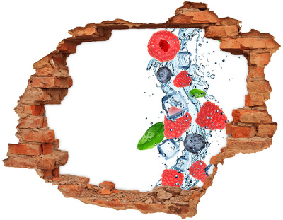Grote 3D muursticker gat in de muur Fruitcocktail met ijs