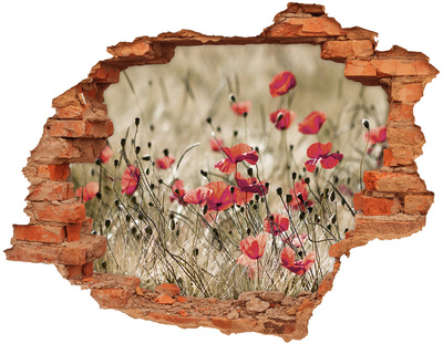 Grote 3D muursticker gat in de muur Een bloemenparadijs te midden van beton.