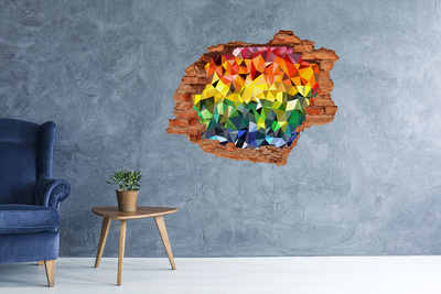 Vinyl muursticker 3D breekeffect Kleurrijk gat in de muur