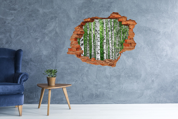 Grote 3D muursticker gat in de muur Een verborgen oase in het bos