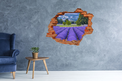 Grote 3D muursticker gat in de muur Lavendelvelden in de Provence