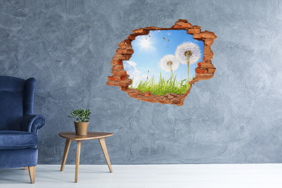 Vinyl muursticker 3D breekeffect Paardenbloemen in de lucht