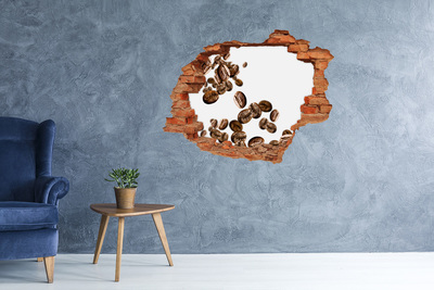 Vinyl muursticker 3D breekeffect Koffie in de lucht