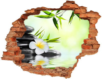 Grote 3D muursticker gat in de muur Een oase van rust in de natuur