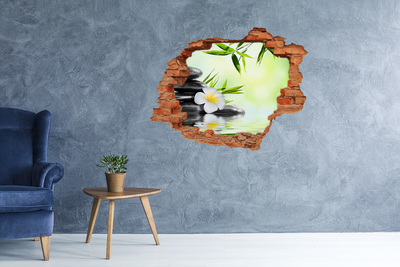 Grote 3D muursticker gat in de muur Een oase van rust in de natuur