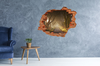 Vinyl muursticker 3D breekeffect Een pad tussen de bomen