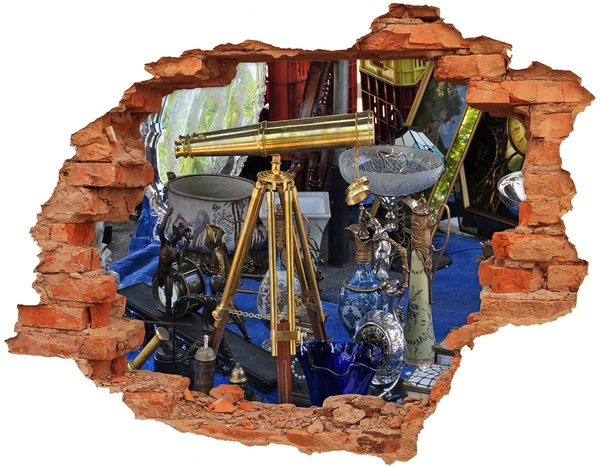 Grote 3D muursticker gat in de muur Antiek in een mysterieuze winkel