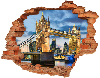 Fototapeta dziura na ścianę 3d Most Tower Bridge w Londynie