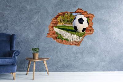 Vinyl muursticker 3D breekeffect Voetbal in actie