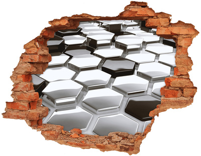 Dziura 3d fototapeta naklejka Nowoczesne heksagony w betonie