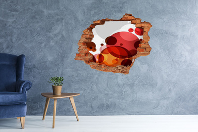 Grote 3D muursticker gat in de muur Kleurrijke bubbels in een gat in de muur