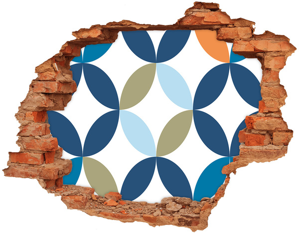 Grote 3D muursticker gat in de muur Een modern patroon op de muurachtergrond.